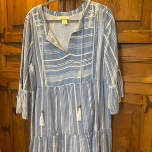 Tommy Bahama Blue & White Striped Bohemia Dress XL